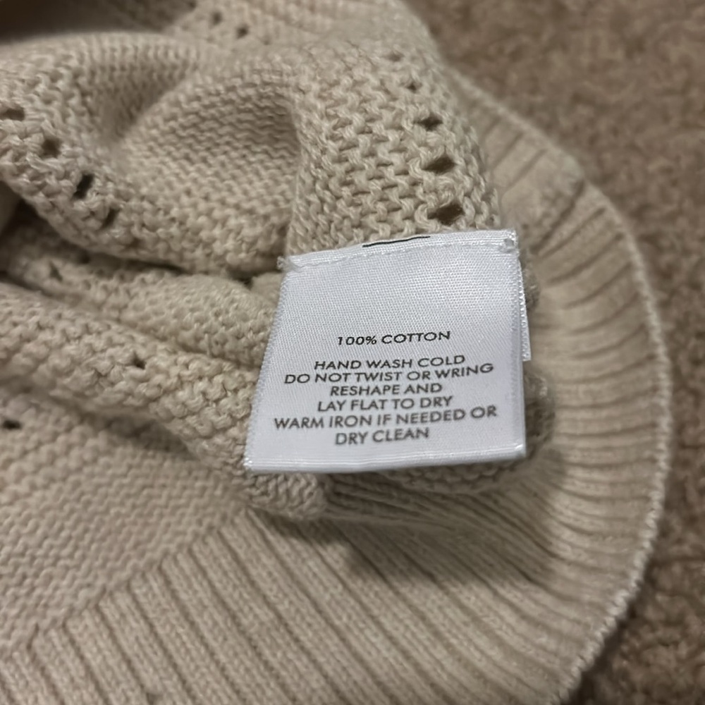 White + Warren shoulder button pointelle sweater - Picture 8 of 8